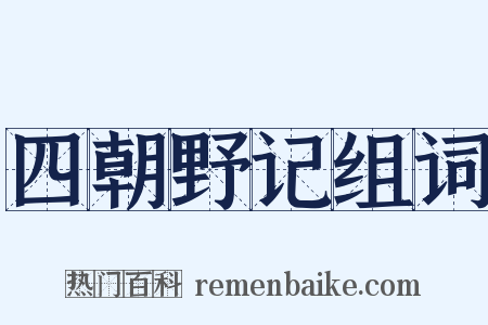四朝野记组词是什么意思的图片